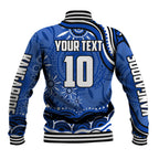 Personalized North Melbourne Kangaroos Footy Mascot Baseball Jacket Aboriginal Dot Art - Dreamtime Football Mascot