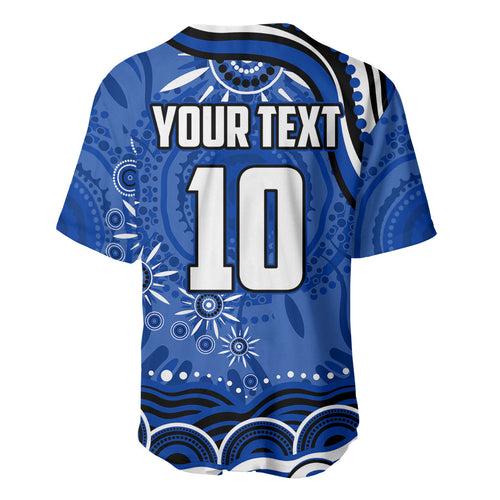 Personalized North Melbourne Kangaroos Footy Mascot Baseball Jersey Aboriginal Dot Art - Dreamtime Football Mascot