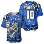 Personalized North Melbourne Kangaroos Footy Mascot Baseball Jersey Aboriginal Dot Art - Dreamtime Football Mascot