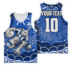 Personalized North Melbourne Kangaroos Footy Mascot Basketball Jersey Aboriginal Dot Art - Dreamtime Football Mascot
