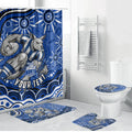 Personalized North Melbourne Kangaroos Footy Mascot Bathroom Set Aboriginal Dot Art - Dreamtime Football Mascot