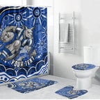 Personalized North Melbourne Kangaroos Footy Mascot Bathroom Set Aboriginal Dot Art - Dreamtime Football Mascot