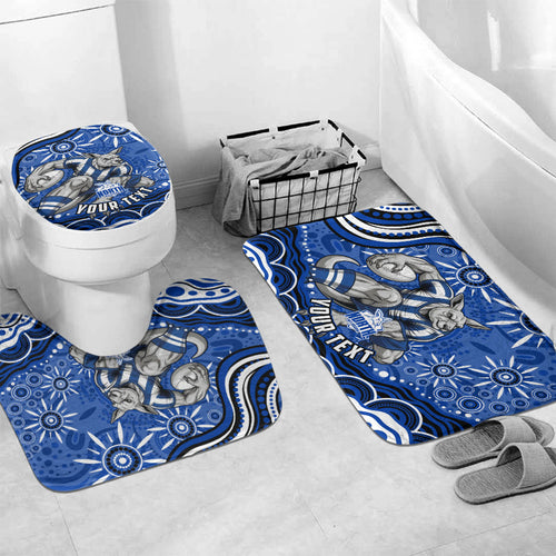 Personalized North Melbourne Kangaroos Footy Mascot Bathroom Set Aboriginal Dot Art - Dreamtime Football Mascot
