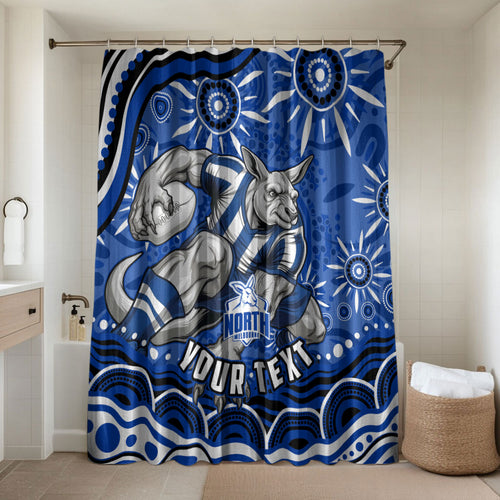 Personalized North Melbourne Kangaroos Footy Mascot Bathroom Set Aboriginal Dot Art - Dreamtime Football Mascot
