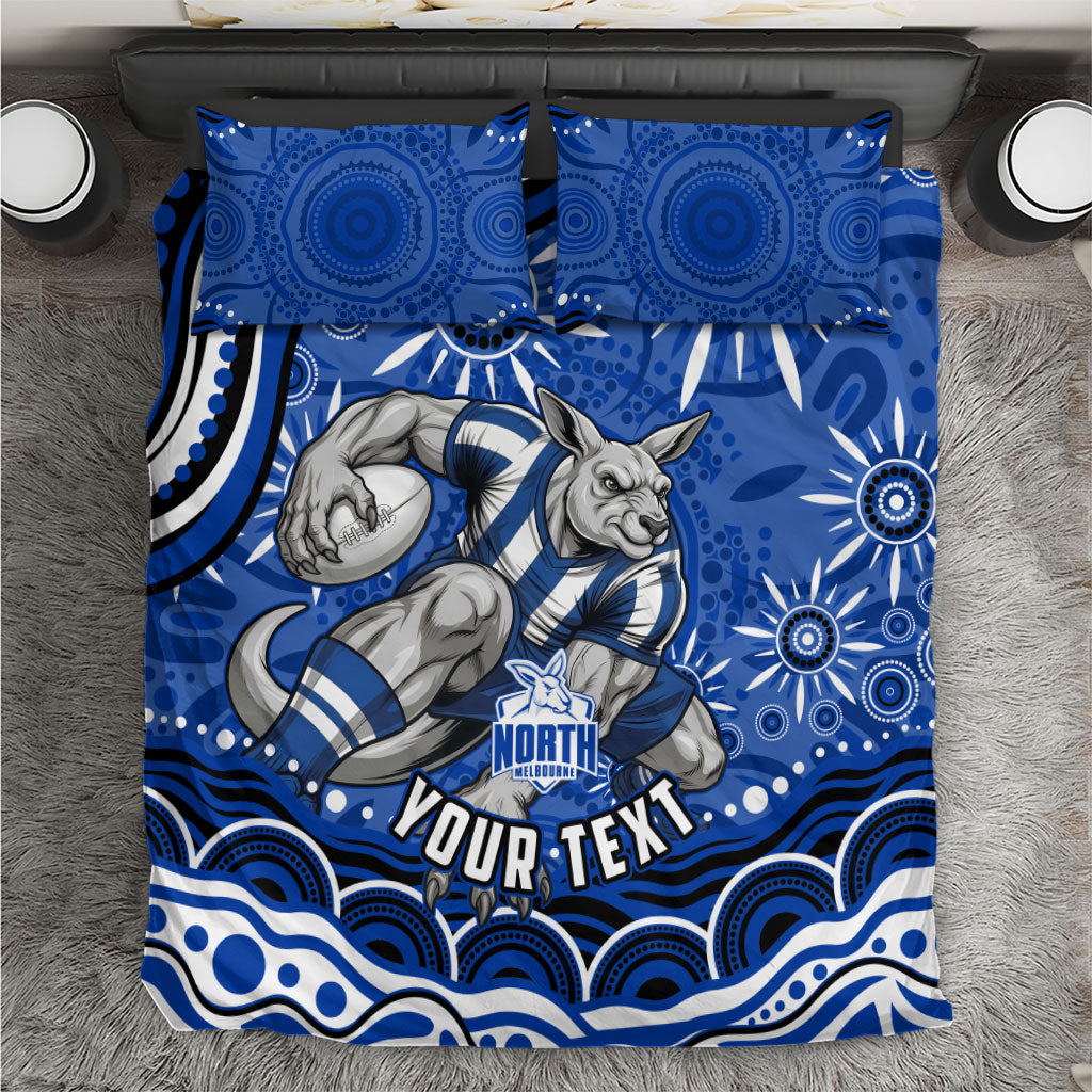 Personalized North Melbourne Kangaroos Footy Mascot Bedding Set Aboriginal Dot Art - Dreamtime Football Mascot