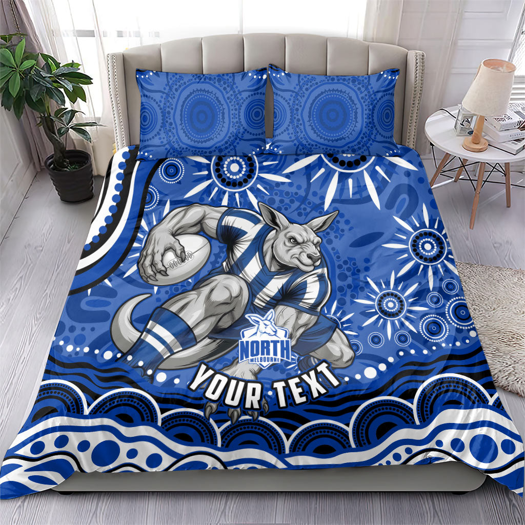 Personalized North Melbourne Kangaroos Footy Mascot Bedding Set Aboriginal Dot Art - Dreamtime Football Mascot