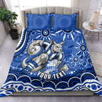 Personalized North Melbourne Kangaroos Footy Mascot Bedding Set Aboriginal Dot Art - Dreamtime Football Mascot