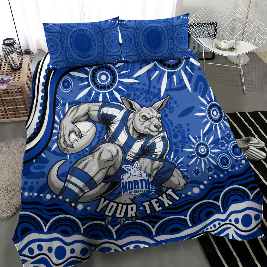 Personalized North Melbourne Kangaroos Footy Mascot Bedding Set Aboriginal Dot Art - Dreamtime Football Mascot