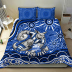 Personalized North Melbourne Kangaroos Footy Mascot Bedding Set Aboriginal Dot Art - Dreamtime Football Mascot