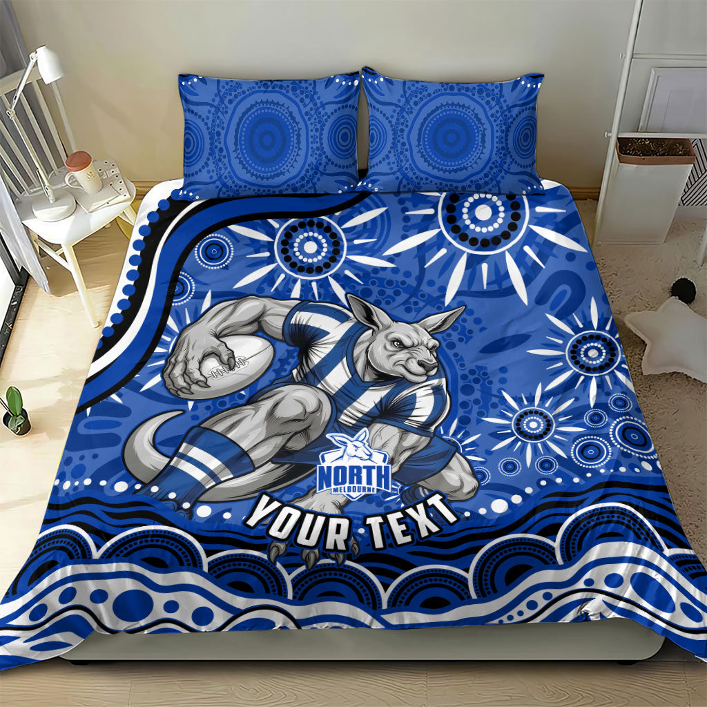 Personalized North Melbourne Kangaroos Footy Mascot Bedding Set Aboriginal Dot Art - Dreamtime Football Mascot