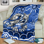 Personalized North Melbourne Kangaroos Footy Mascot Blanket Aboriginal Dot Art - Dreamtime Football Mascot