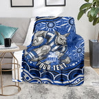 Personalized North Melbourne Kangaroos Footy Mascot Blanket Aboriginal Dot Art - Dreamtime Football Mascot