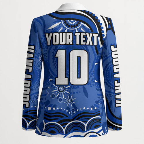 Personalized North Melbourne Kangaroos Footy Mascot Blazer Aboriginal Dot Art - Dreamtime Football Mascot