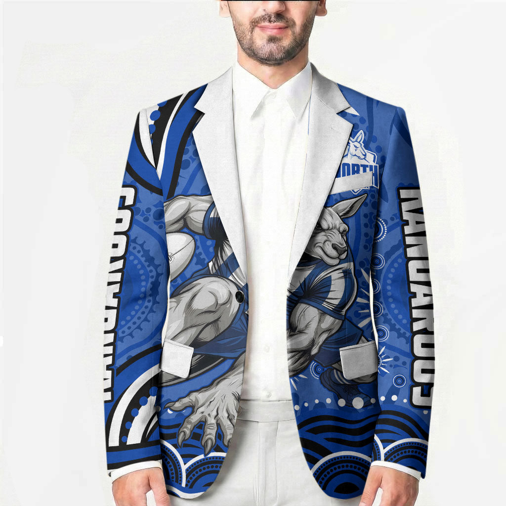 Personalized North Melbourne Kangaroos Footy Mascot Blazer Aboriginal Dot Art - Dreamtime Football Mascot