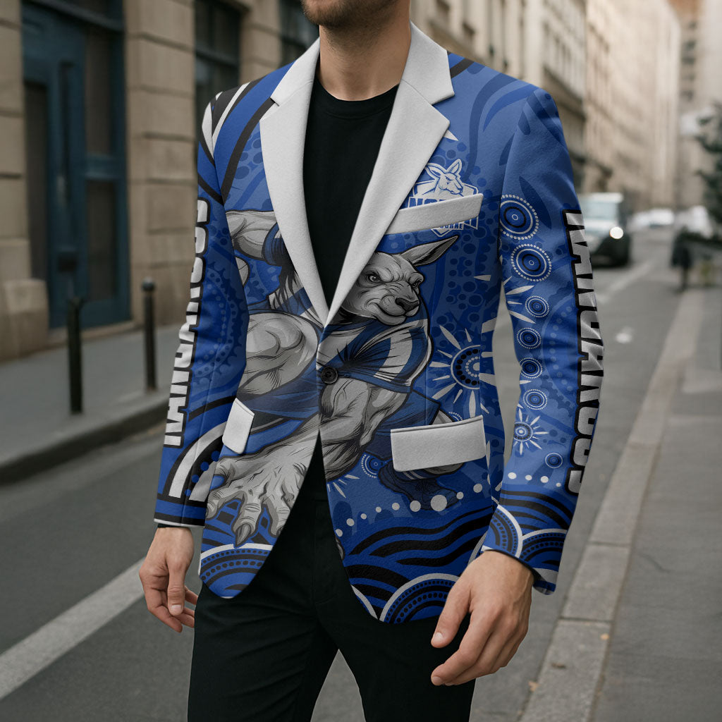 Personalized North Melbourne Kangaroos Footy Mascot Blazer Aboriginal Dot Art - Dreamtime Football Mascot