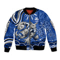 Personalized North Melbourne Kangaroos Footy Mascot Bomber Jacket Aboriginal Dot Art - Dreamtime Football Mascot
