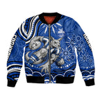 Personalized North Melbourne Kangaroos Footy Mascot Bomber Jacket Aboriginal Dot Art - Dreamtime Football Mascot