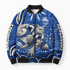 Personalized North Melbourne Kangaroos Footy Mascot Bomber Puffer Jacket Aboriginal Dot Art - Dreamtime Football Mascot