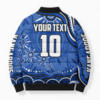 Personalized North Melbourne Kangaroos Footy Mascot Bomber Puffer Jacket Aboriginal Dot Art - Dreamtime Football Mascot