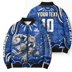 Personalized North Melbourne Kangaroos Footy Mascot Bomber Puffer Jacket Aboriginal Dot Art - Dreamtime Football Mascot