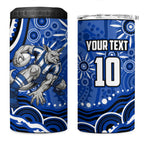 Personalized North Melbourne Kangaroos Footy Mascot 4 in 1 Can Cooler Tumbler Aboriginal Dot Art - Dreamtime Football Mascot