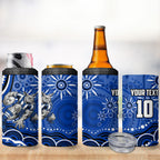Personalized North Melbourne Kangaroos Footy Mascot 4 in 1 Can Cooler Tumbler Aboriginal Dot Art - Dreamtime Football Mascot