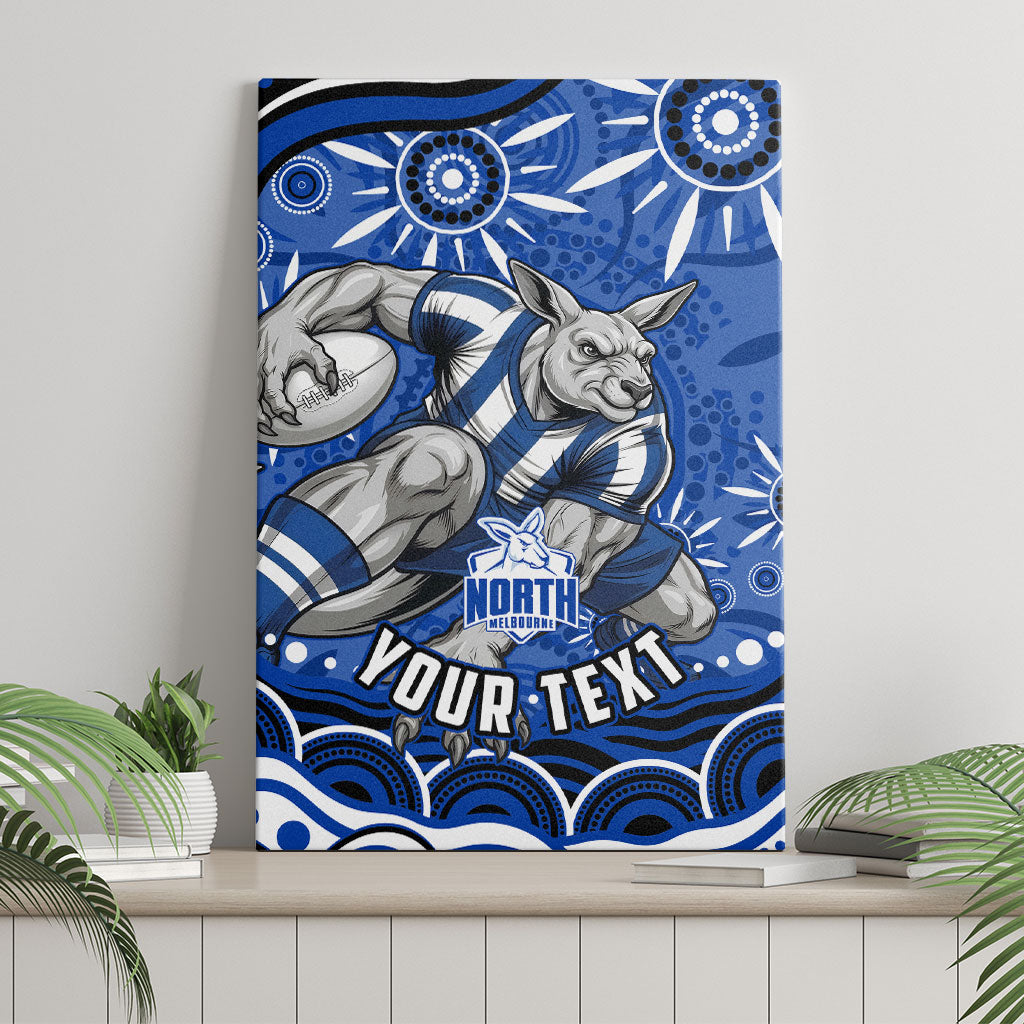 Personalized North Melbourne Kangaroos Footy Mascot Canvas Wall Art Aboriginal Dot Art - Dreamtime Football Mascot