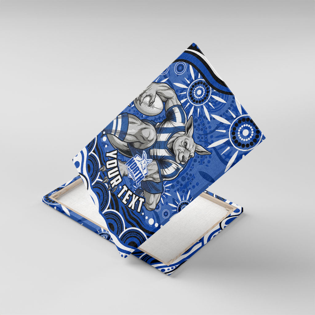 Personalized North Melbourne Kangaroos Footy Mascot Canvas Wall Art Aboriginal Dot Art - Dreamtime Football Mascot