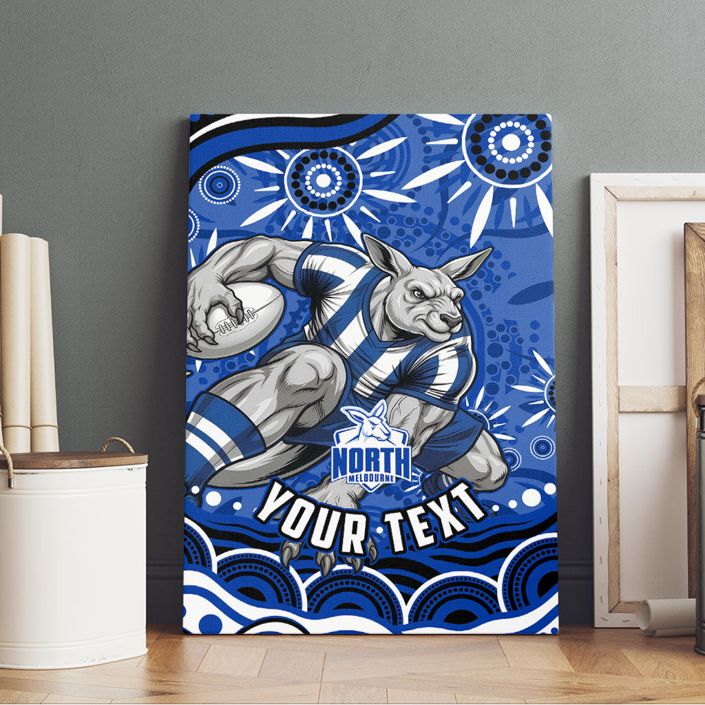 Personalized North Melbourne Kangaroos Footy Mascot Canvas Wall Art Aboriginal Dot Art - Dreamtime Football Mascot