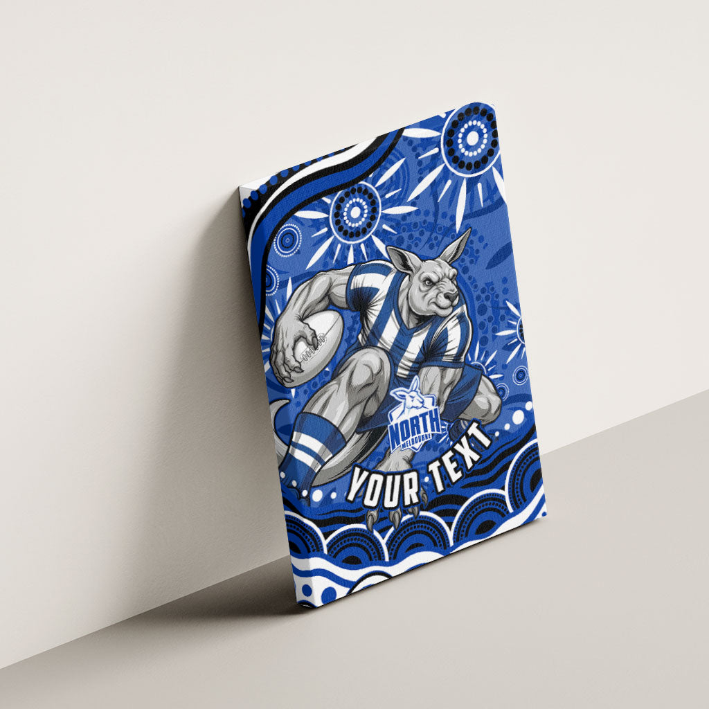 Personalized North Melbourne Kangaroos Footy Mascot Canvas Wall Art Aboriginal Dot Art - Dreamtime Football Mascot
