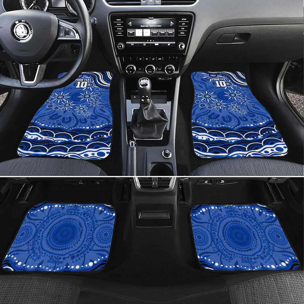 Personalized North Melbourne Kangaroos Footy Mascot Car Mats Aboriginal Dot Art - Dreamtime Football Mascot