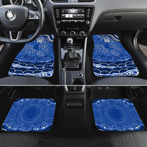 Personalized North Melbourne Kangaroos Footy Mascot Car Mats Aboriginal Dot Art - Dreamtime Football Mascot