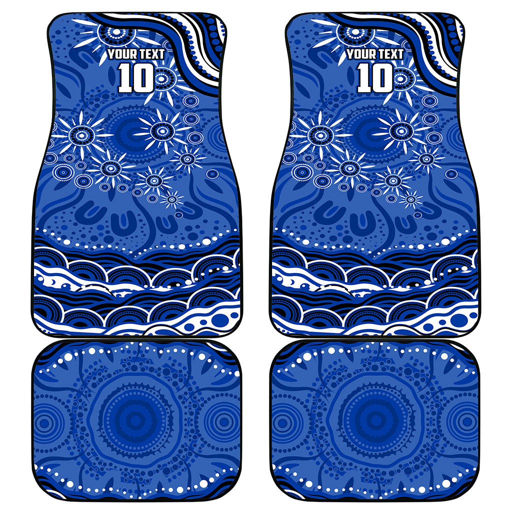 Personalized North Melbourne Kangaroos Footy Mascot Car Mats Aboriginal Dot Art - Dreamtime Football Mascot