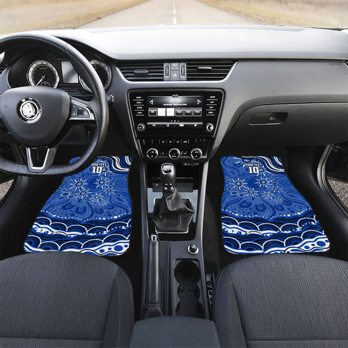 Personalized North Melbourne Kangaroos Footy Mascot Car Mats Aboriginal Dot Art - Dreamtime Football Mascot