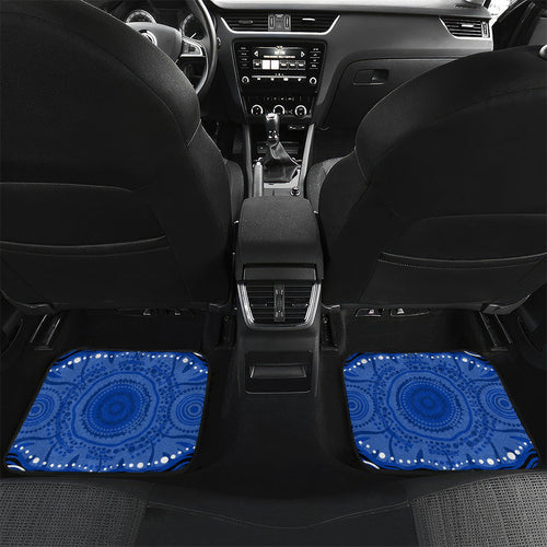 Personalized North Melbourne Kangaroos Footy Mascot Car Mats Aboriginal Dot Art - Dreamtime Football Mascot