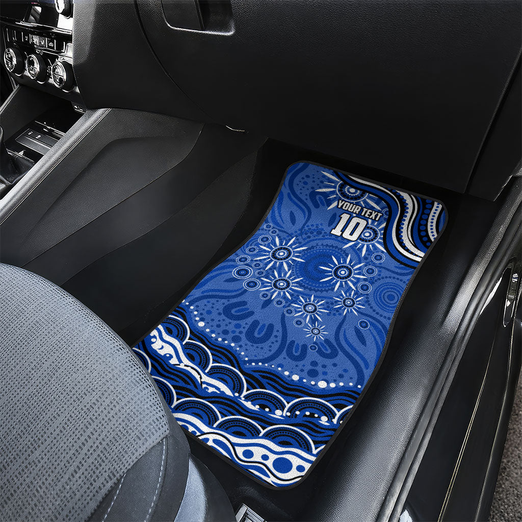 Personalized North Melbourne Kangaroos Footy Mascot Car Mats Aboriginal Dot Art - Dreamtime Football Mascot