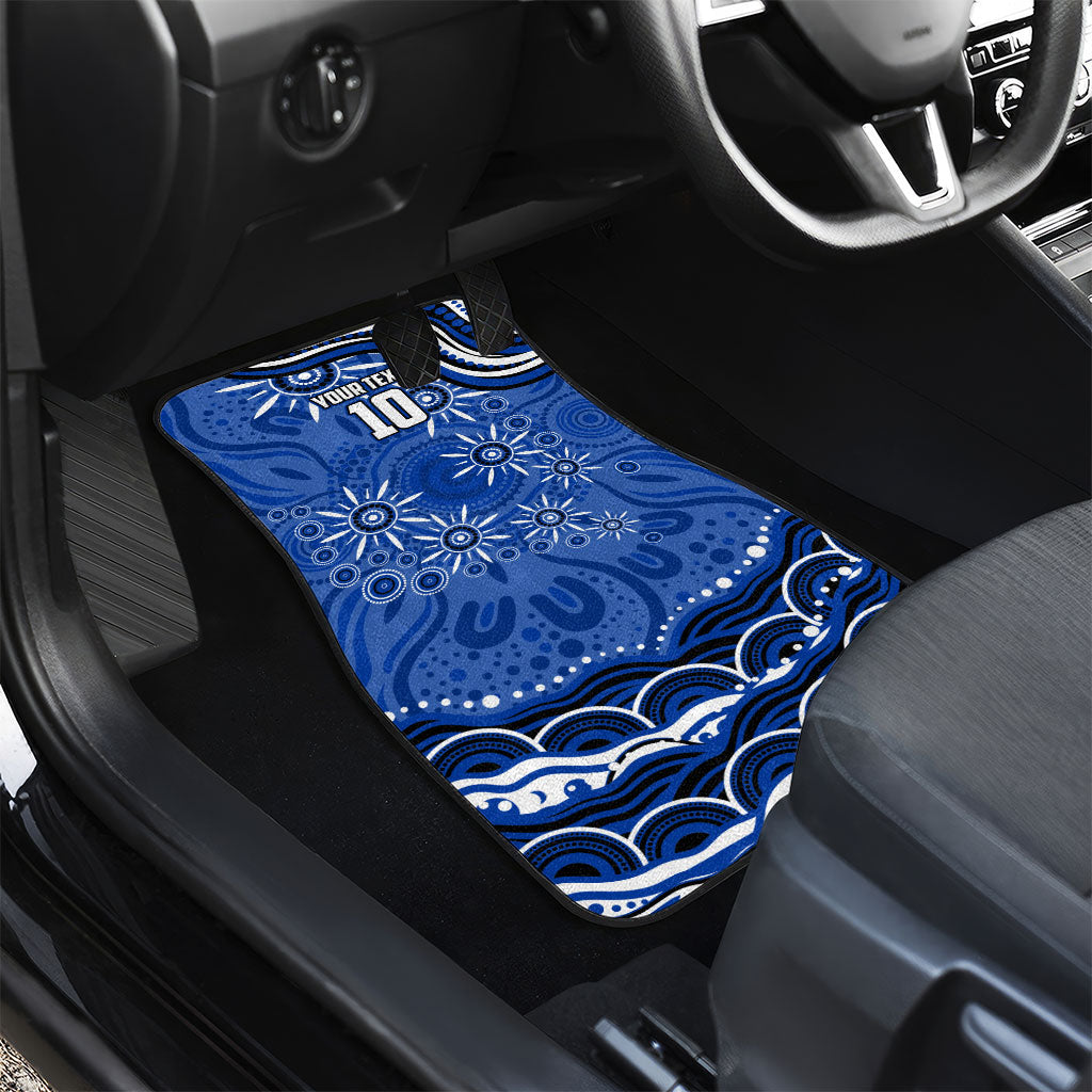 Personalized North Melbourne Kangaroos Footy Mascot Car Mats Aboriginal Dot Art - Dreamtime Football Mascot