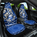 Personalized North Melbourne Kangaroos Footy Mascot Car Seat Cover Aboriginal Dot Art - Dreamtime Football Mascot