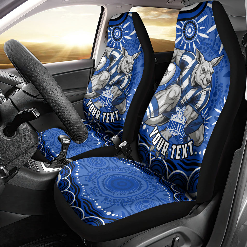 Personalized North Melbourne Kangaroos Footy Mascot Car Seat Cover Aboriginal Dot Art - Dreamtime Football Mascot