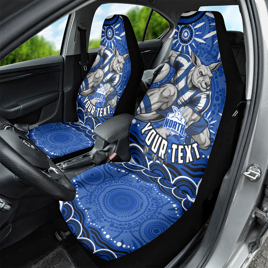 Personalized North Melbourne Kangaroos Footy Mascot Car Seat Cover Aboriginal Dot Art - Dreamtime Football Mascot