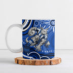 Personalized North Melbourne Kangaroos Footy Mascot Ceramic Mug Aboriginal Dot Art - Dreamtime Football Mascot
