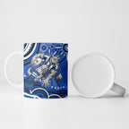 Personalized North Melbourne Kangaroos Footy Mascot Ceramic Mug Aboriginal Dot Art - Dreamtime Football Mascot