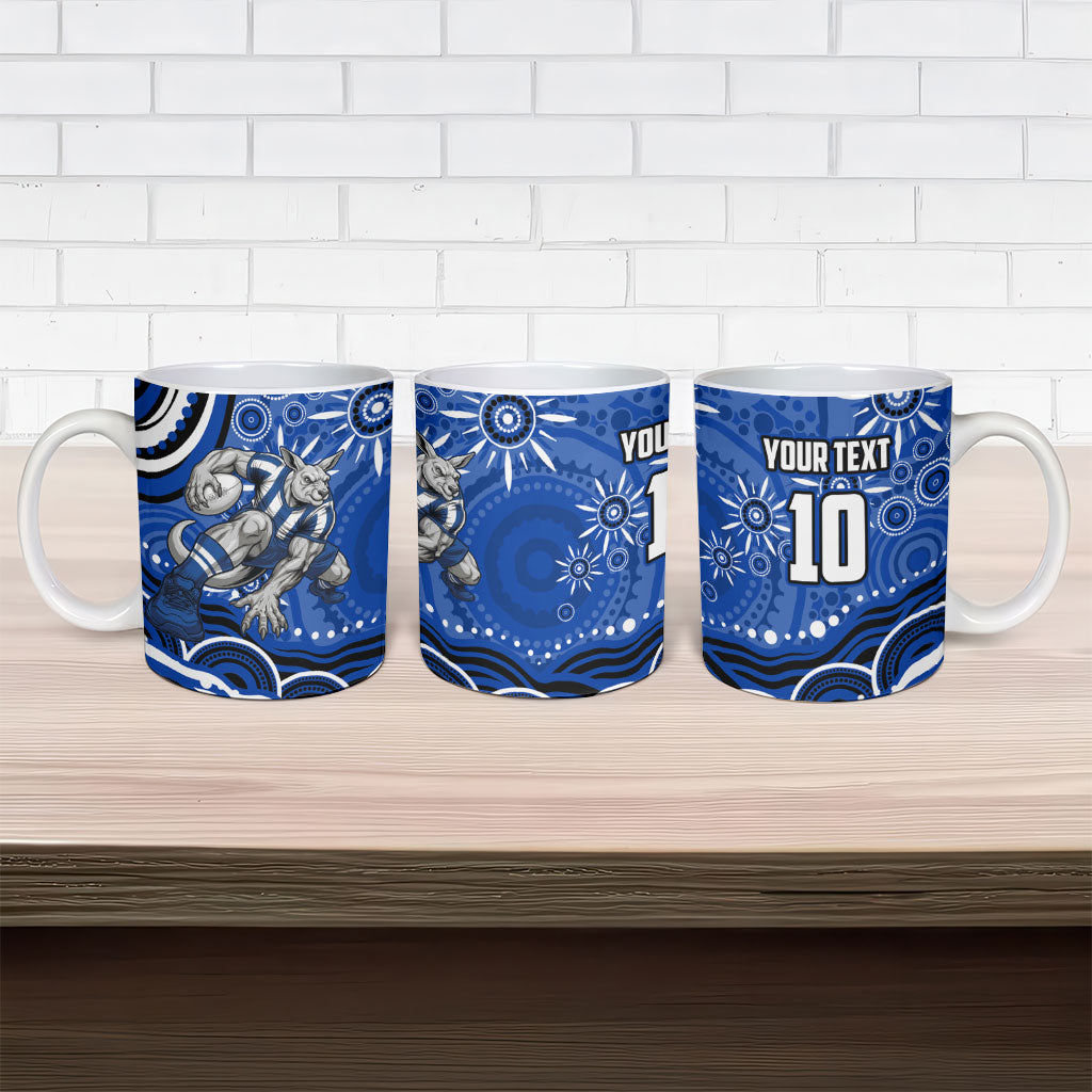 Personalized North Melbourne Kangaroos Footy Mascot Ceramic Mug Aboriginal Dot Art - Dreamtime Football Mascot