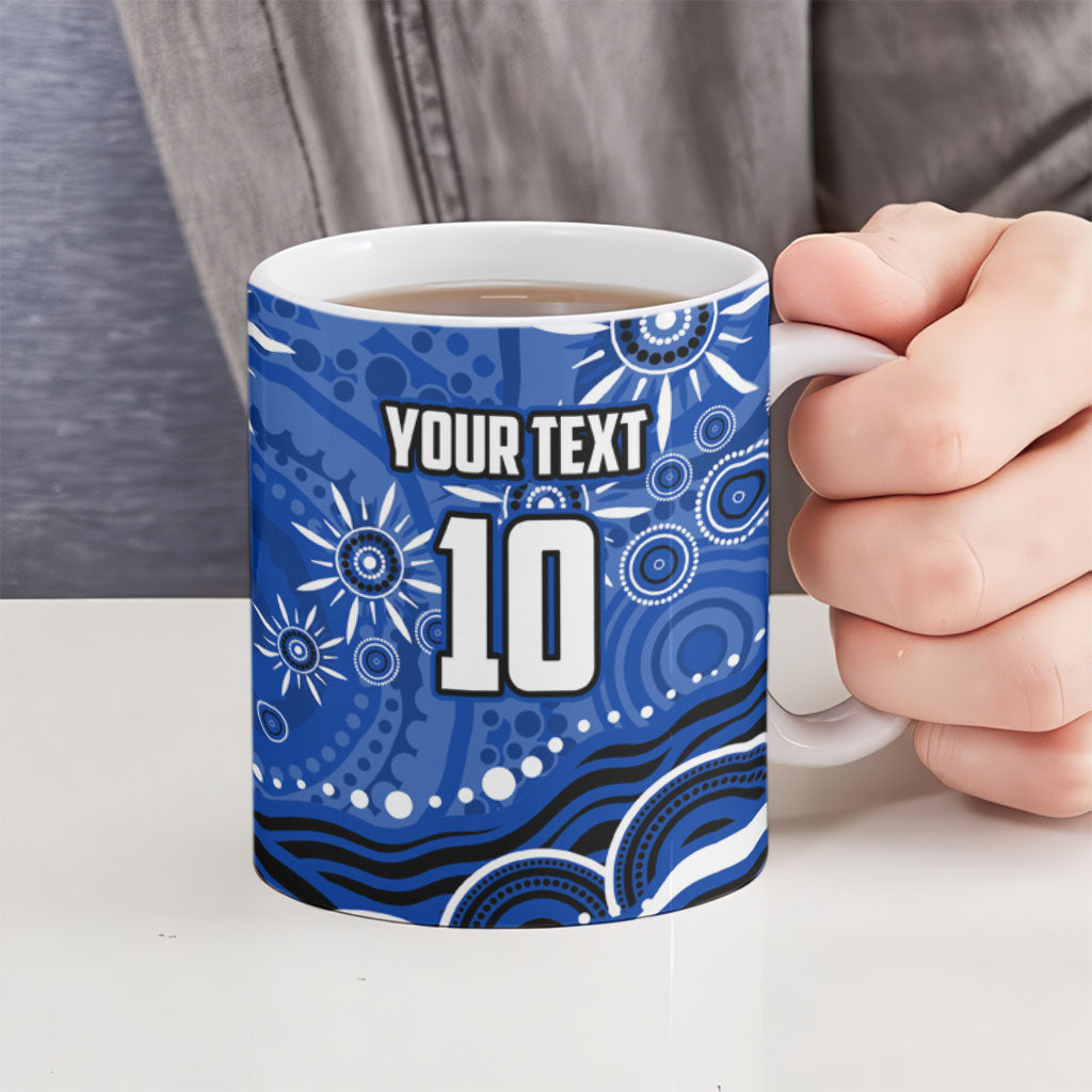 Personalized North Melbourne Kangaroos Footy Mascot Ceramic Mug Aboriginal Dot Art - Dreamtime Football Mascot