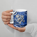 Personalized North Melbourne Kangaroos Footy Mascot Ceramic Mug Aboriginal Dot Art - Dreamtime Football Mascot