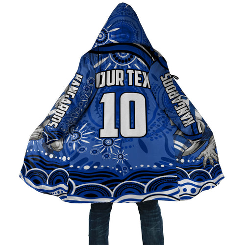 Personalized North Melbourne Kangaroos Footy Mascot Cloak Aboriginal Dot Art - Dreamtime Football Mascot