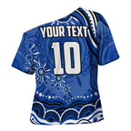 Personalized North Melbourne Kangaroos Footy Mascot Cross Shoulder Shirt Aboriginal Dot Art - Dreamtime Football Mascot