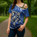 Personalized North Melbourne Kangaroos Footy Mascot Cross Shoulder Shirt Aboriginal Dot Art - Dreamtime Football Mascot