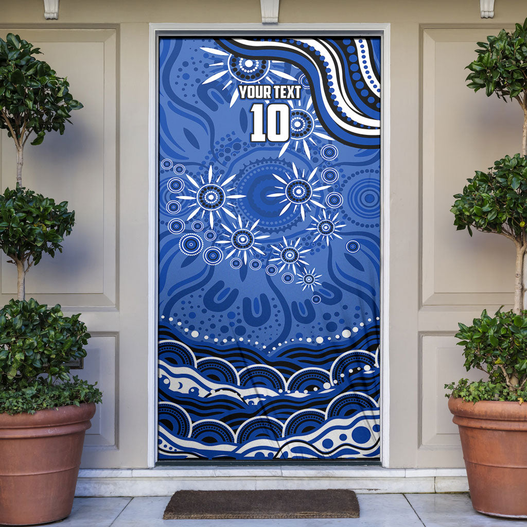Personalized North Melbourne Kangaroos Footy Mascot Door Cover Aboriginal Dot Art - Dreamtime Football Mascot