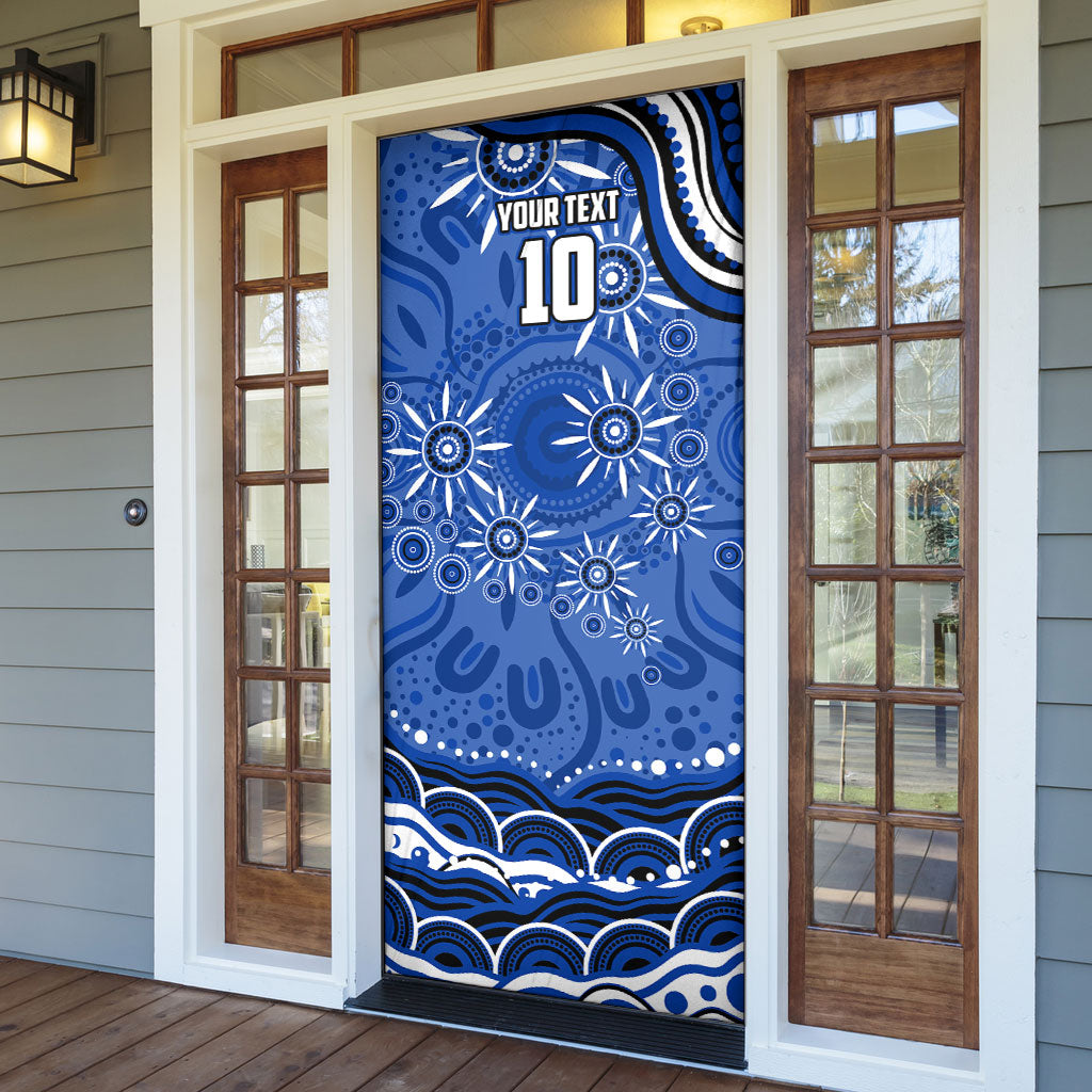 Personalized North Melbourne Kangaroos Footy Mascot Door Cover Aboriginal Dot Art - Dreamtime Football Mascot